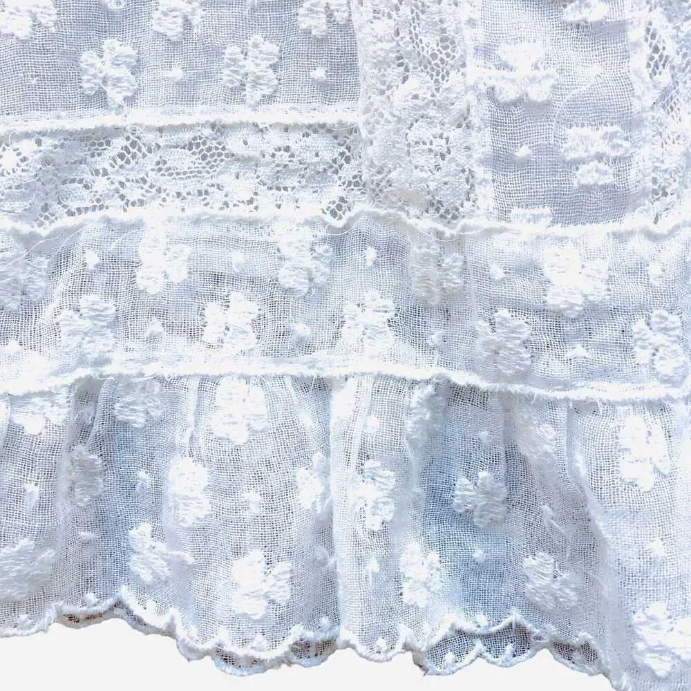 VTG Baby Christening 2 Piece -Gown And Slip Handmade Cotton Lace Baptismal Gown